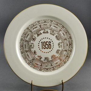 1956 Homer Laughlin Calendar & Zodiac Porcelain w/ Gold Trim Collector Plate